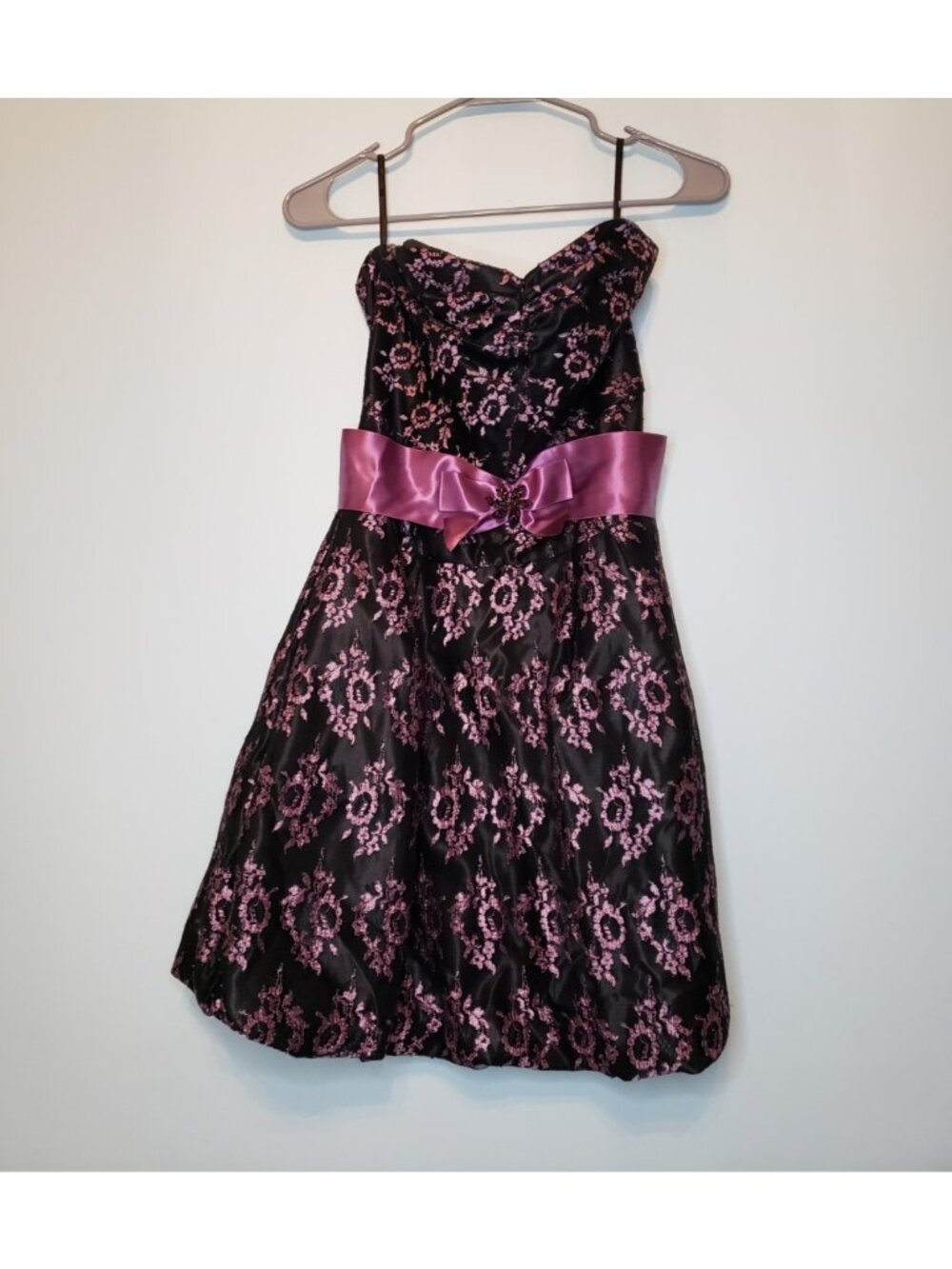 Jessica McClintock Gunne Sax Juniors 5 Dress Short Semi Formal Strapless Black